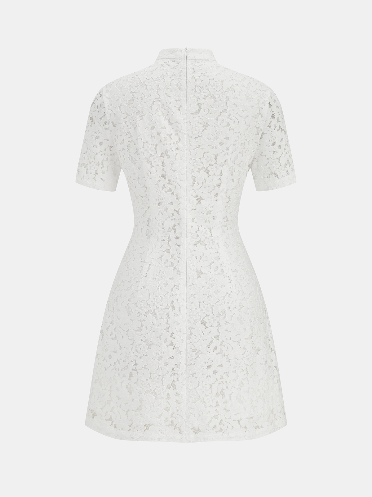 Cheongsam Style Lace Short Sleeve Dress for Elegant Evenings