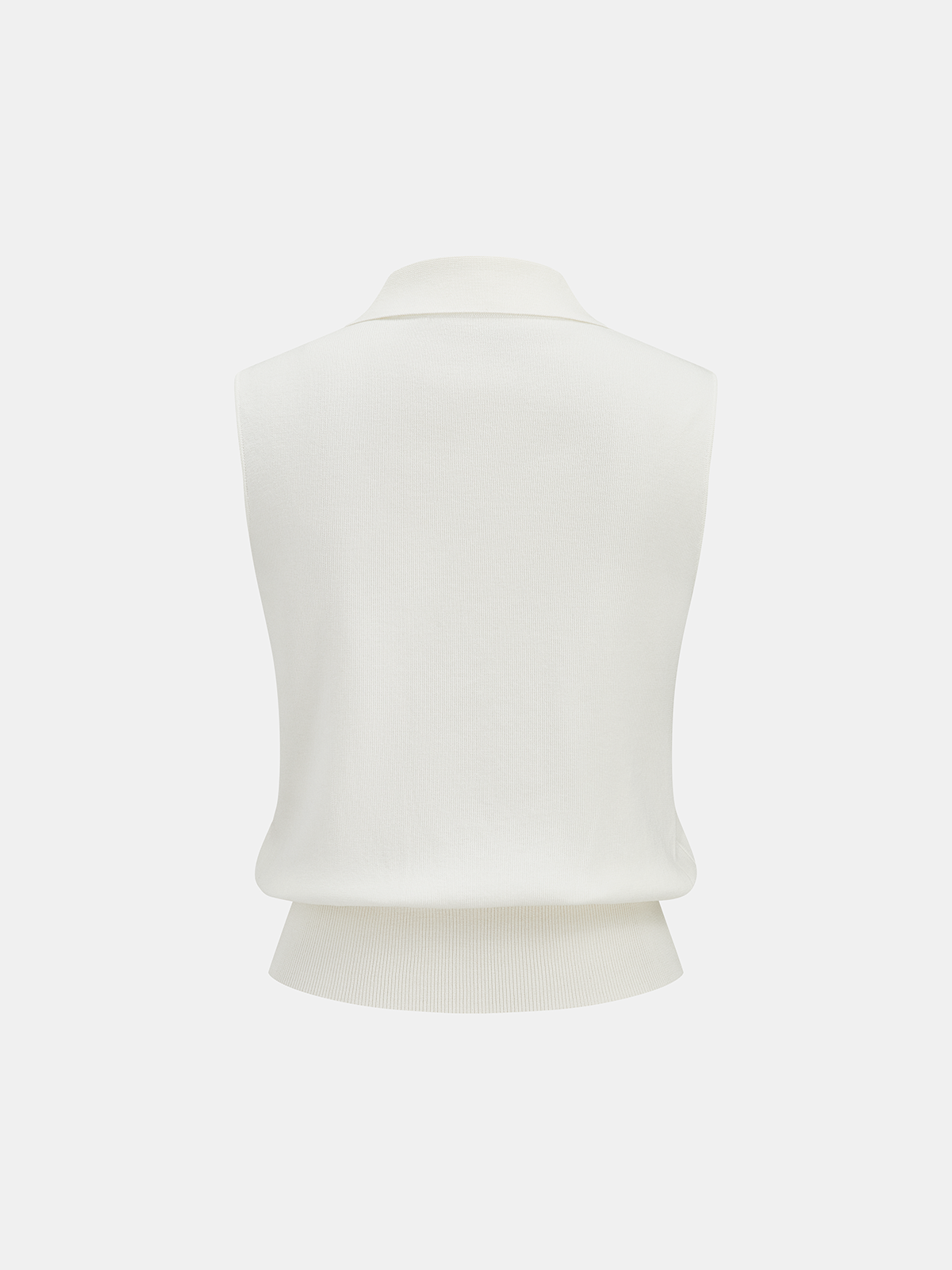 Metal Button Collared Sleeveless Knit Top for Women Casual Summer Wear