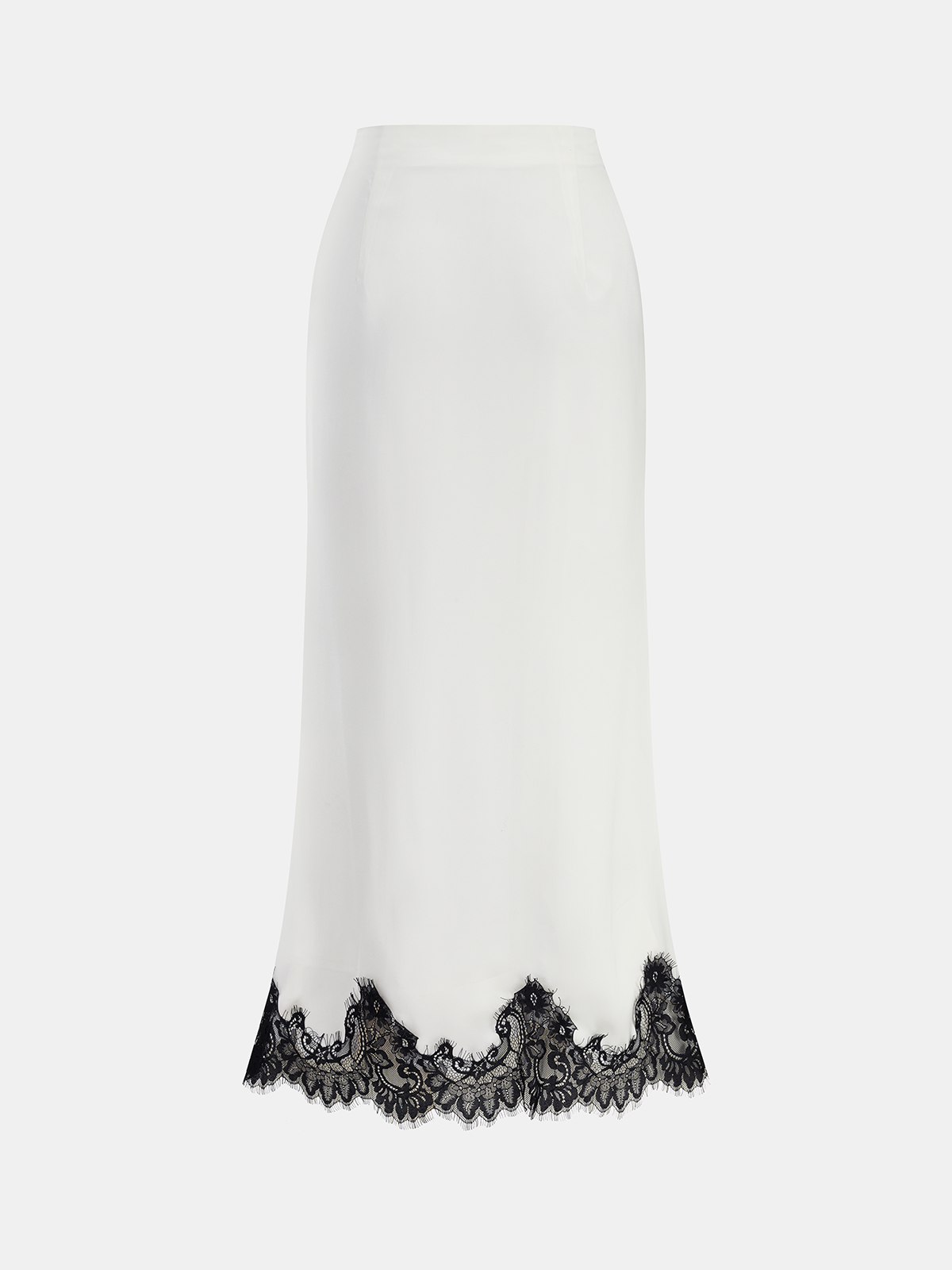 Knot Button Satin Lace Split Maxi Skirt Elegant Evening Wear