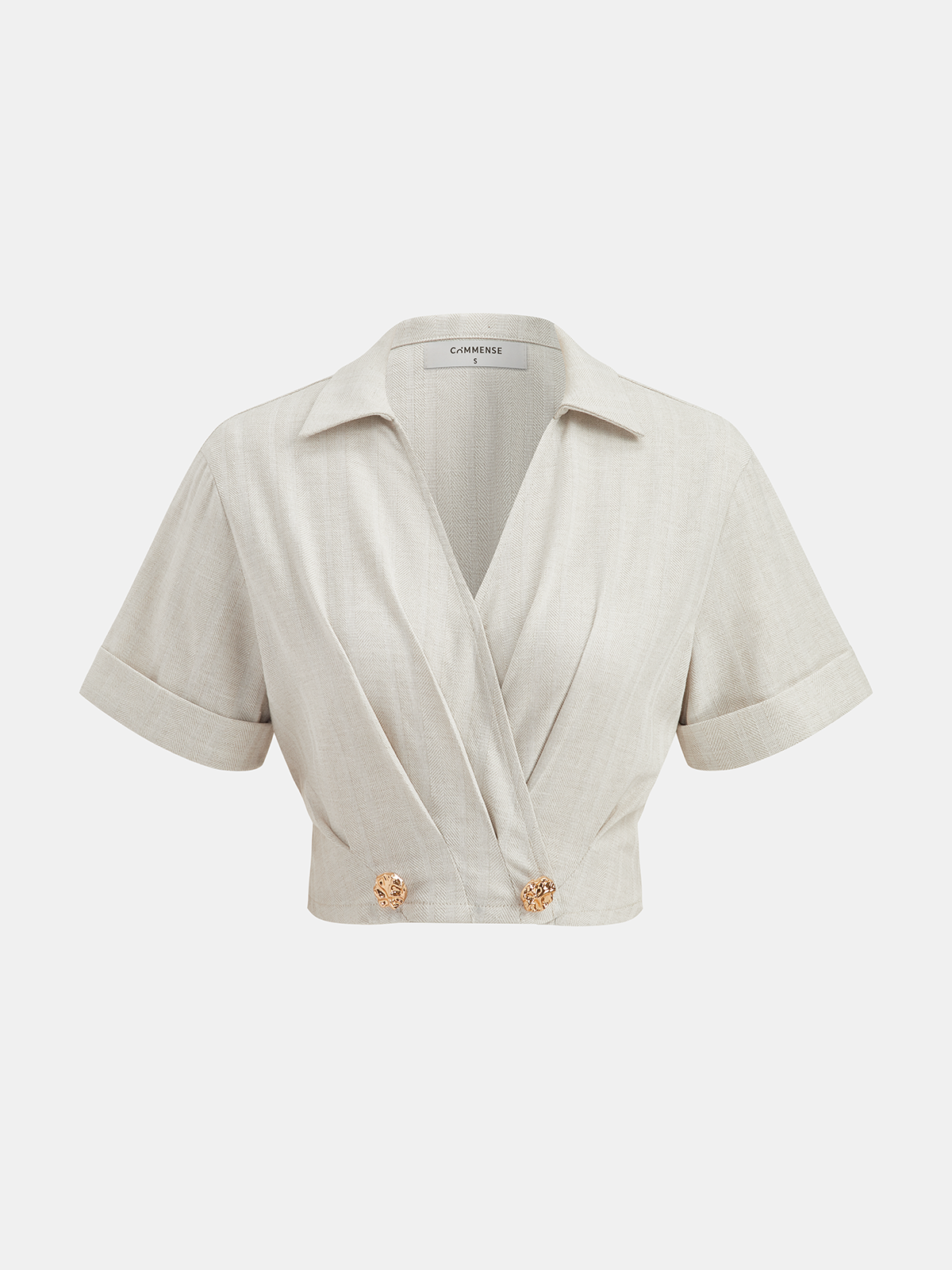 Cotton Linen Crop Top & Pleated Pants Set for Women Comfort Fit