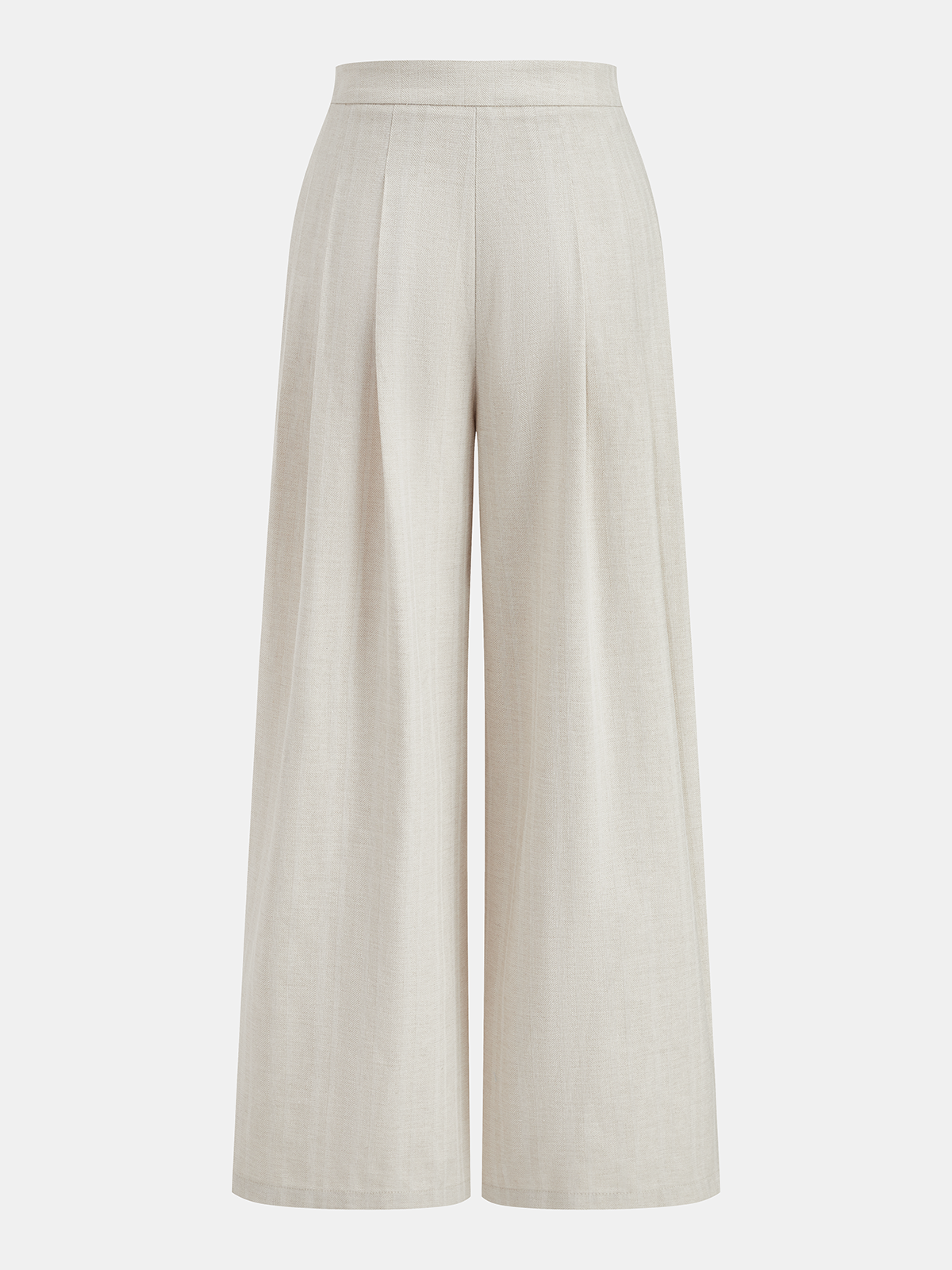 Cotton Linen Crop Top & Pleated Pants Set for Women Comfort Fit