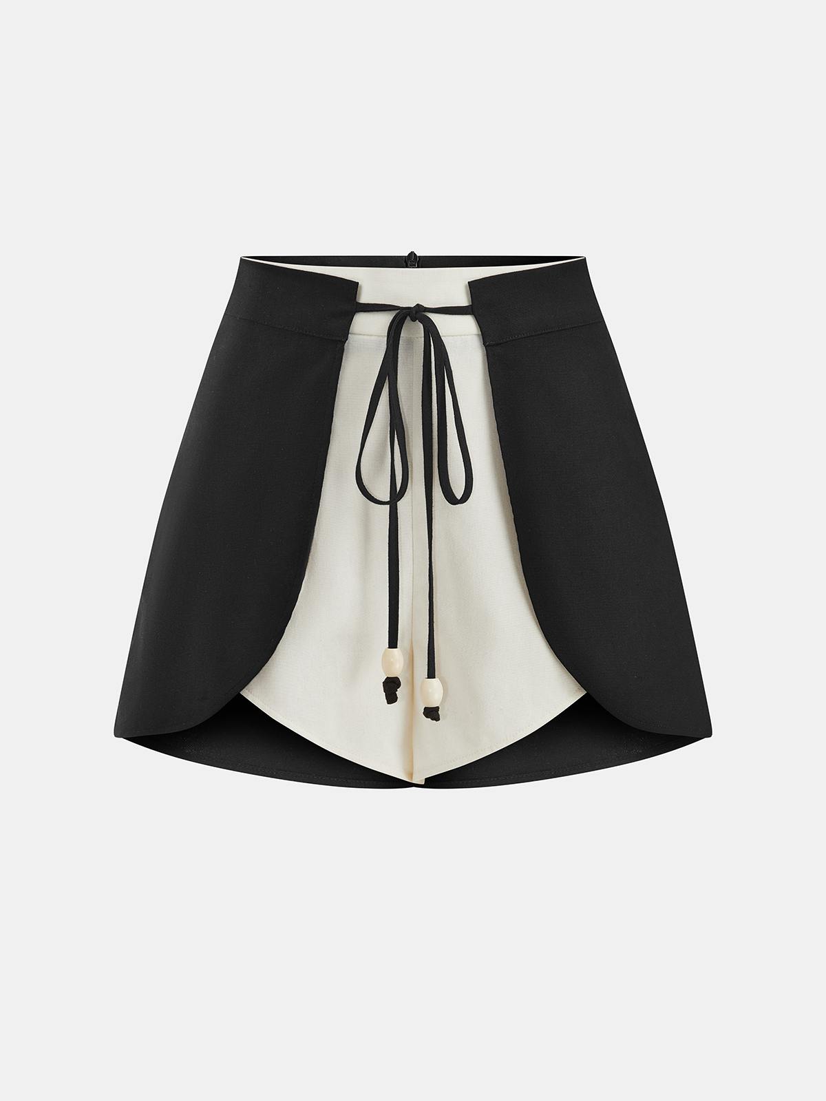 Cotton Linen Two-Tone Drawstring Shorts for Summer Casual Wear