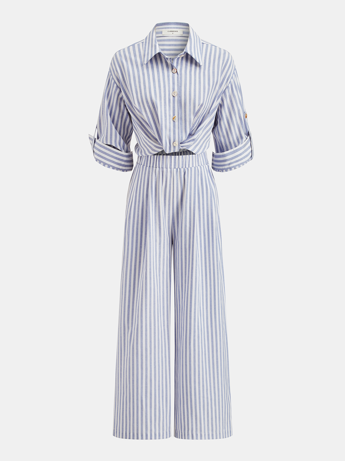 Striped Collared Wide-Leg Jumpsuit Perfect for Summer Comfort
