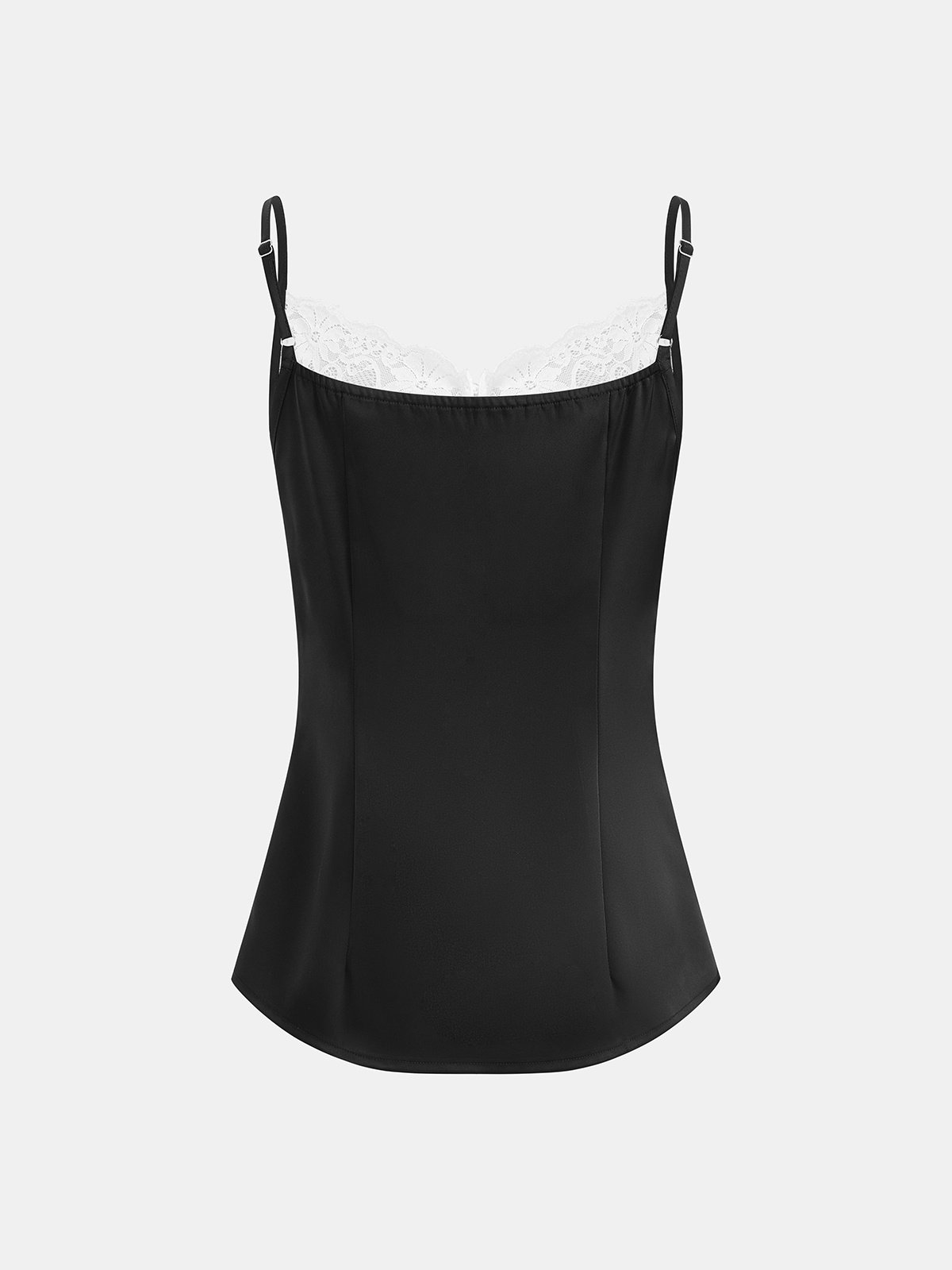 Lace Trim Satin Cami Top for Women Comfort Fit