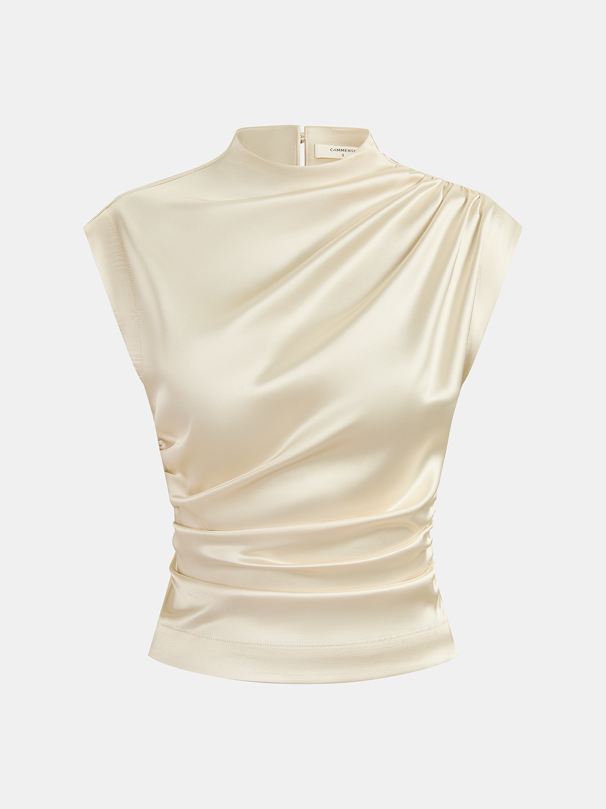 Satin Ruched Top & Midi Skirt Set for Elegant Evening Wear