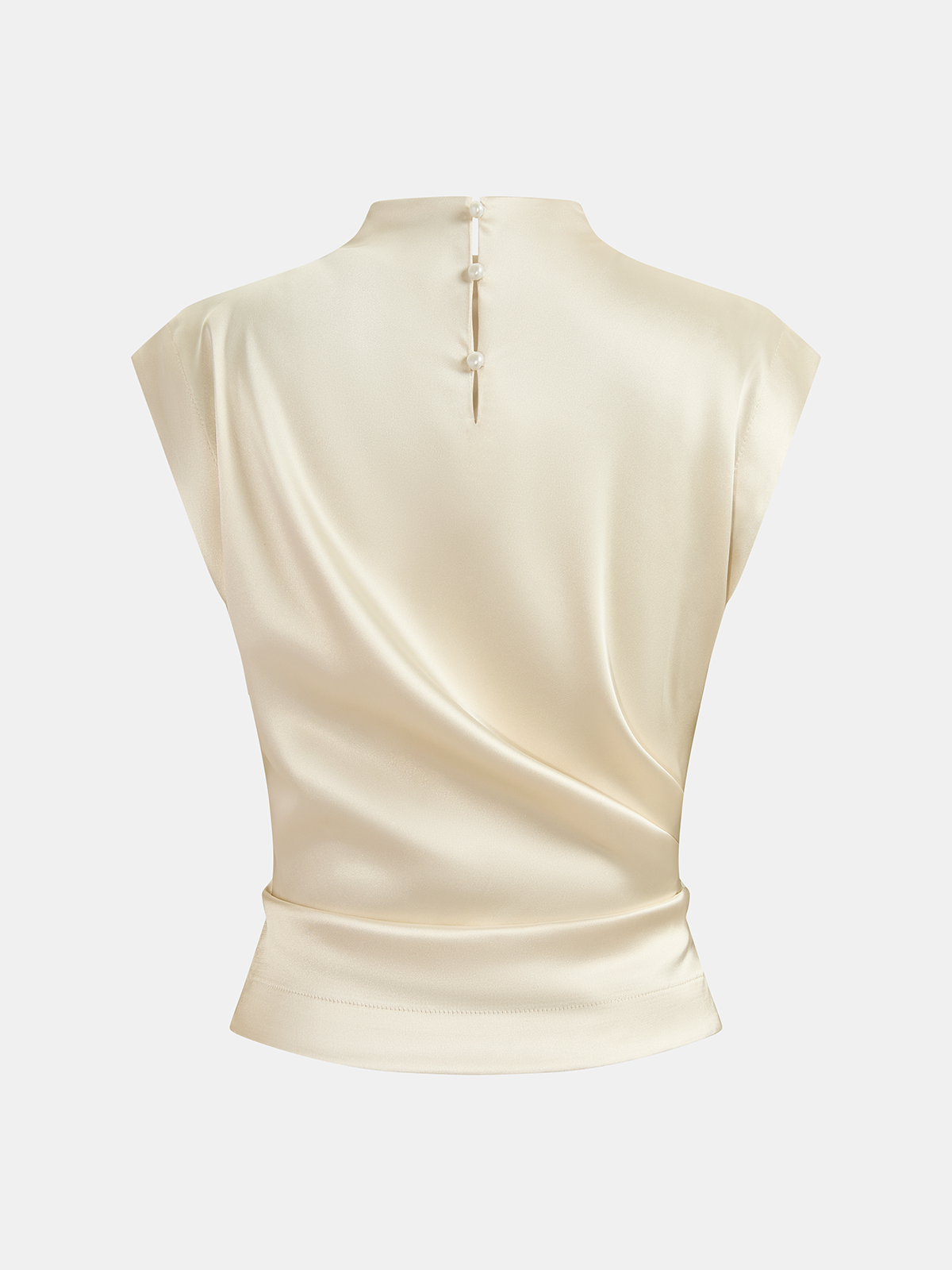 Satin Ruched Top & Midi Skirt Set for Elegant Evening Wear