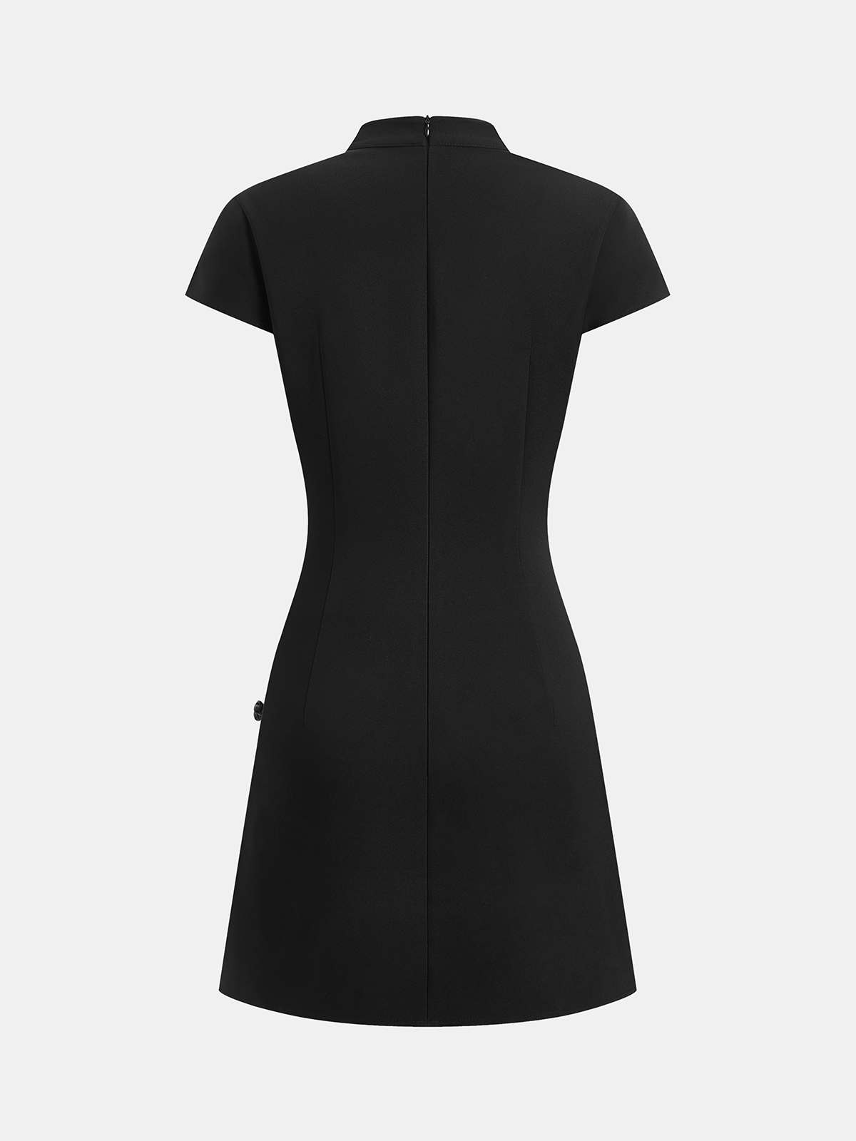 Mandarin Collar Frog Button Mini Dress Traditional Chinese Style