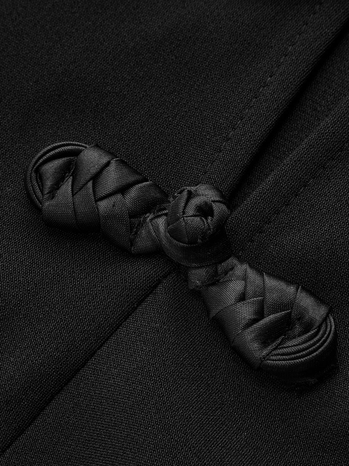 Mandarin Collar Frog Button Mini Dress Traditional Chinese Style