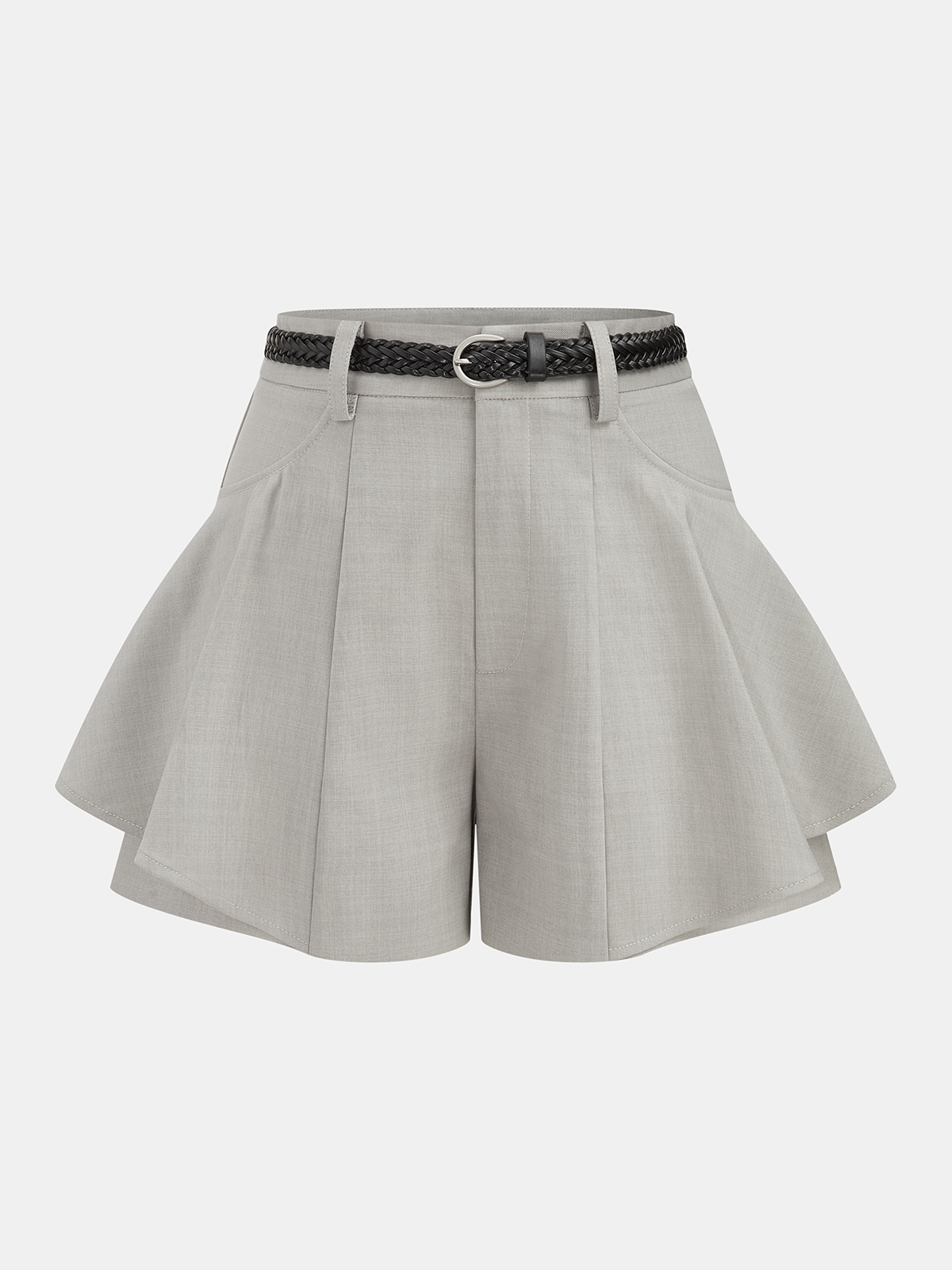Belted High Waisted Flared Shorts Women's Summer Fashion Essentials