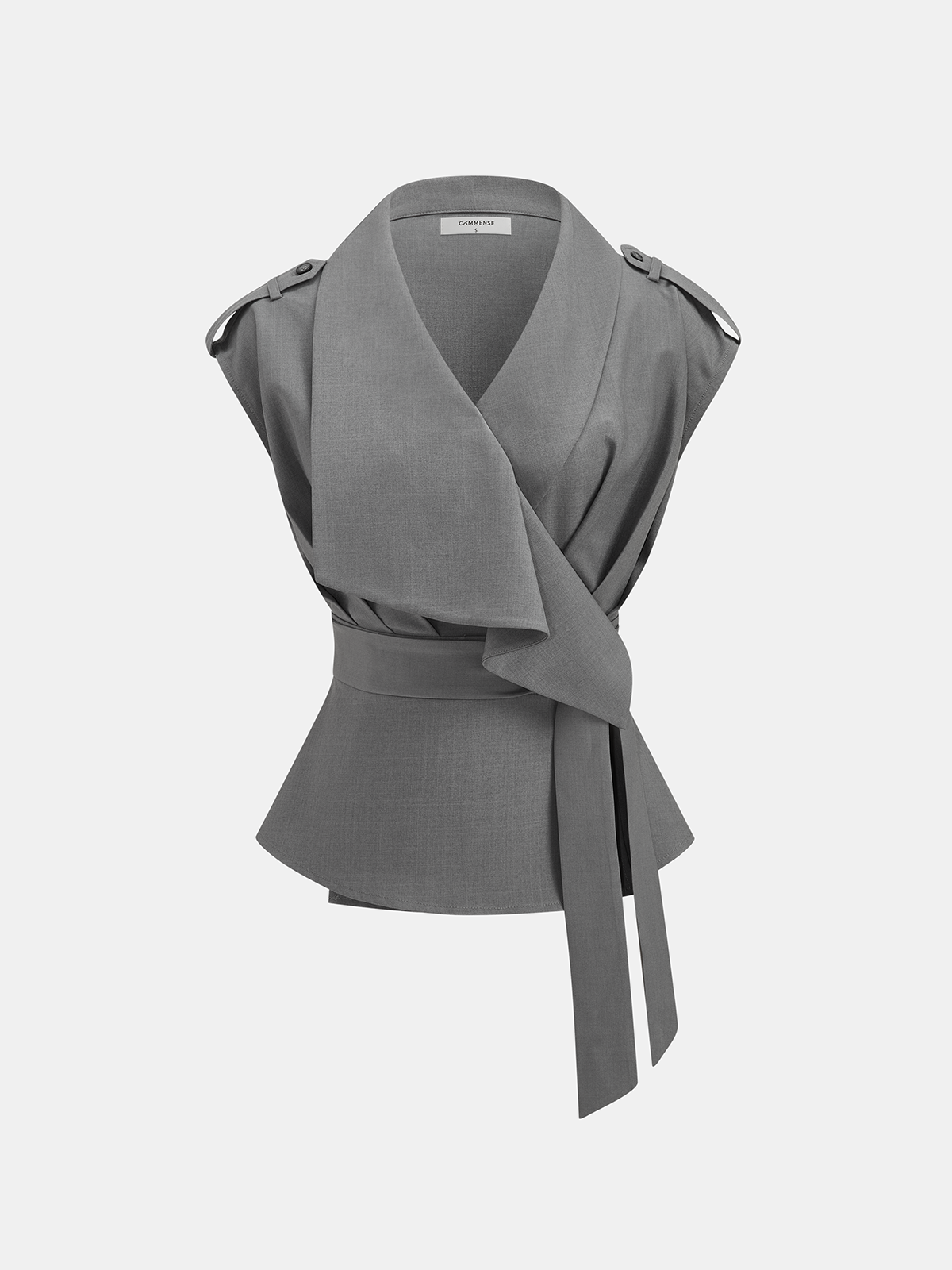 Wrap Front Fitted Top & Pleated Pants Set for Women, Elegant Outfit