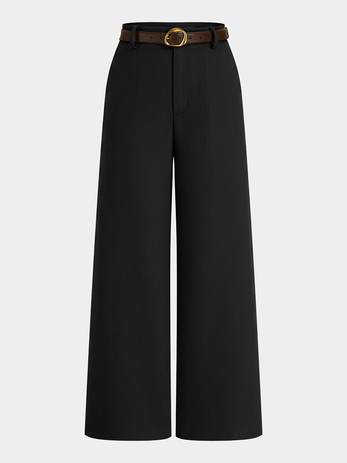 Belted Linen-Blend Wide-Leg Pants for Women, Summer Casual Fit
