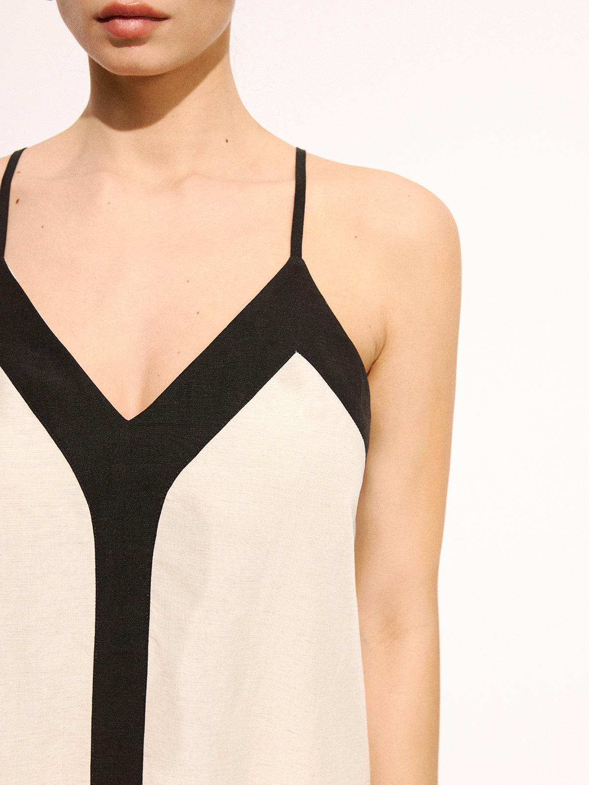 Cotton Linen Contrast Trim Cami Top & Pants Set, Casual Summer Outfit