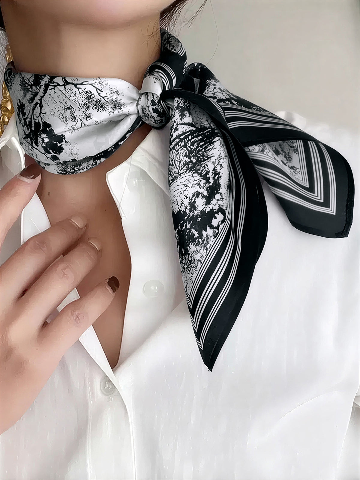 Jungle Animal Print Silk Scarf for Women Lightweight Luxury