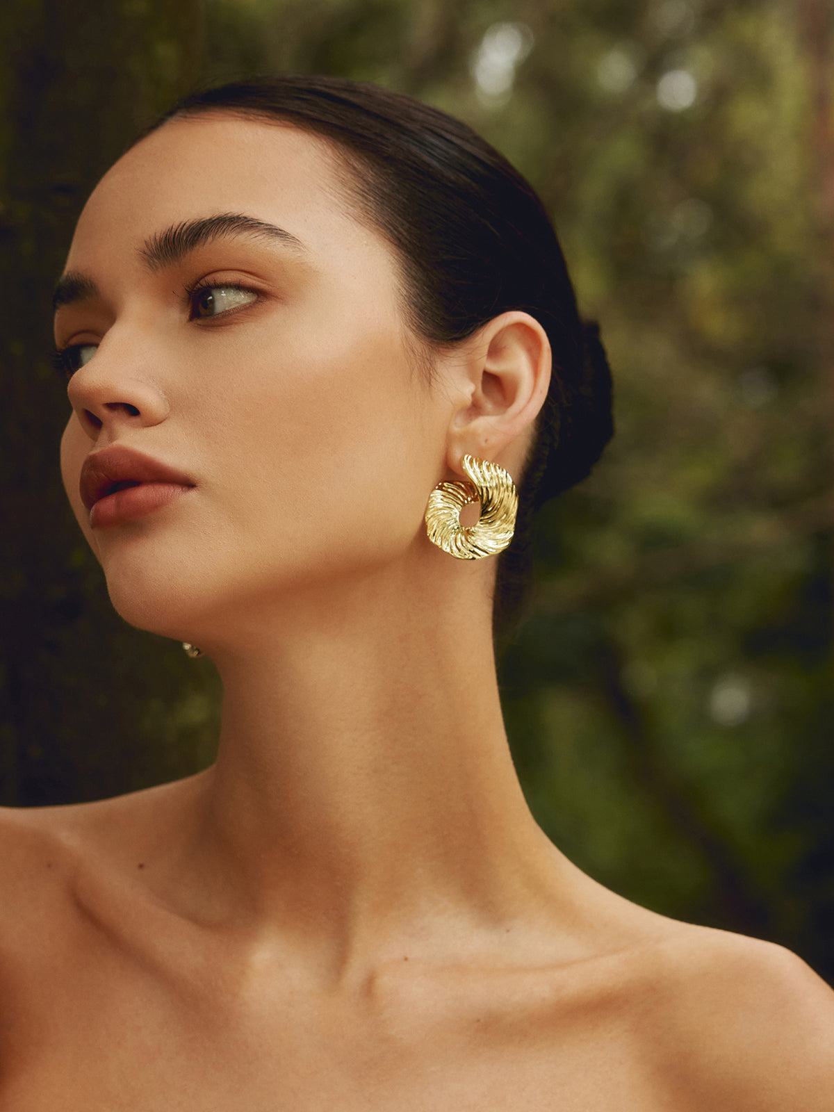 Twisted Textured Open Hoop Earrings in Sterling Silver for Women