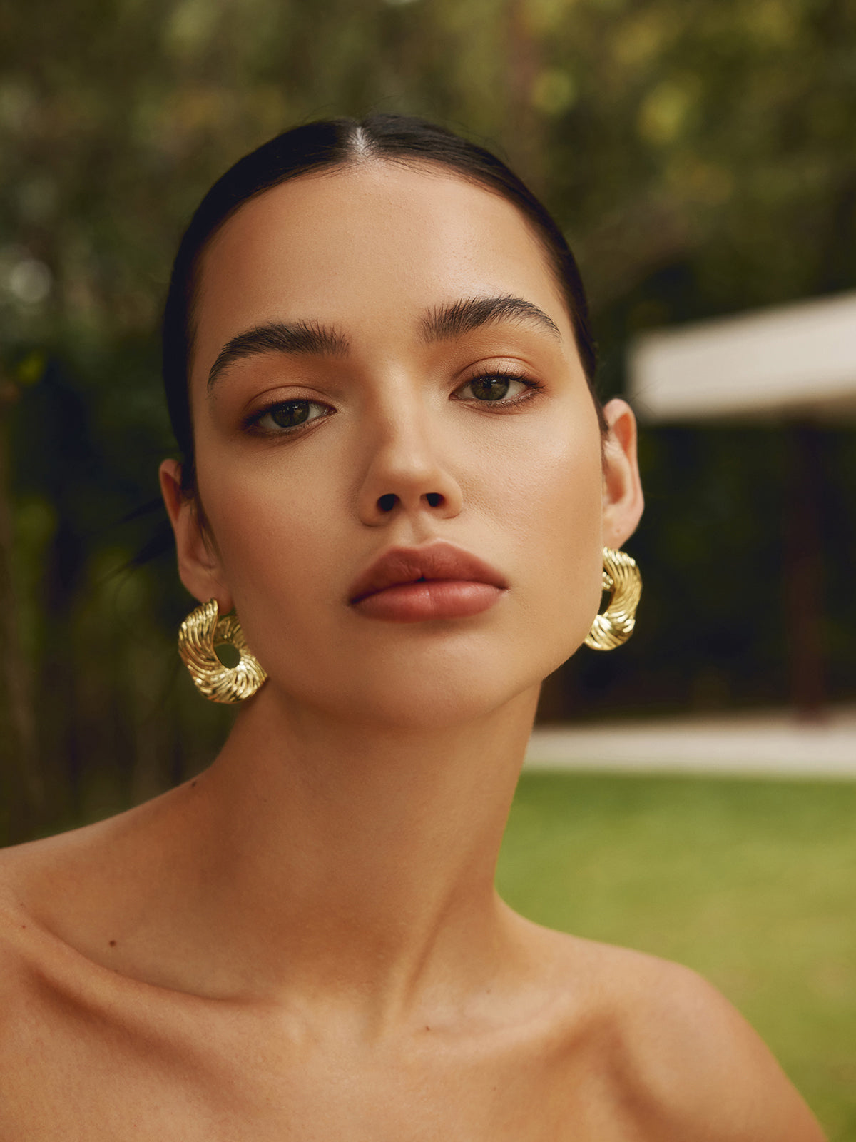 Twisted Textured Open Hoop Earrings in Sterling Silver for Women