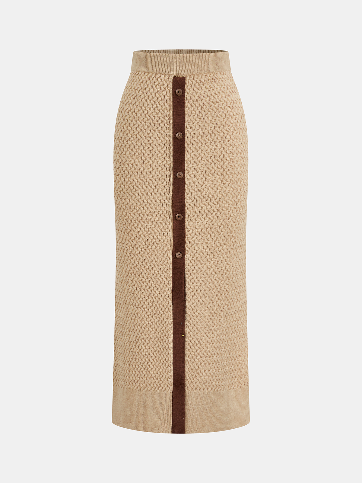 Wool Blend Textured Knit Top & Midi Skirt Set for Women Comfort Fit