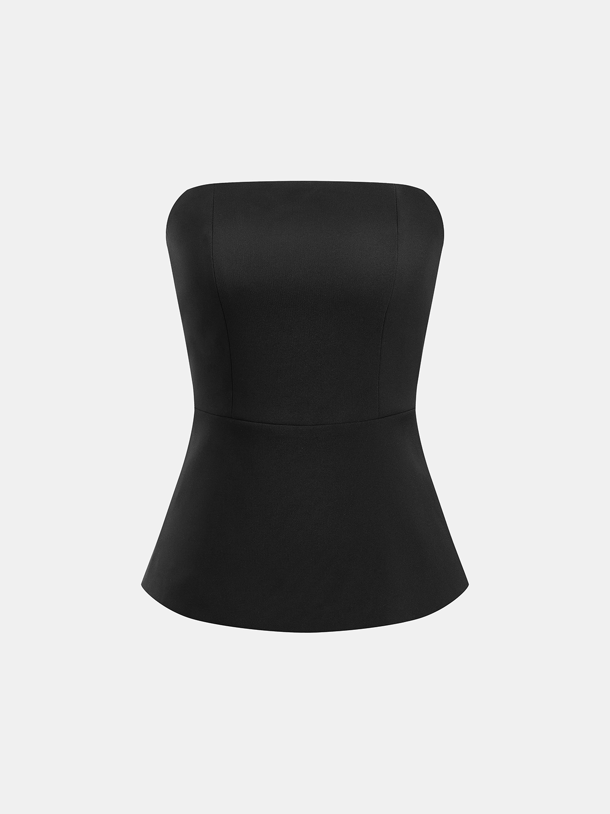 Strapless Top & Layered Pleated Skirt Set for Elegant Evening Wear