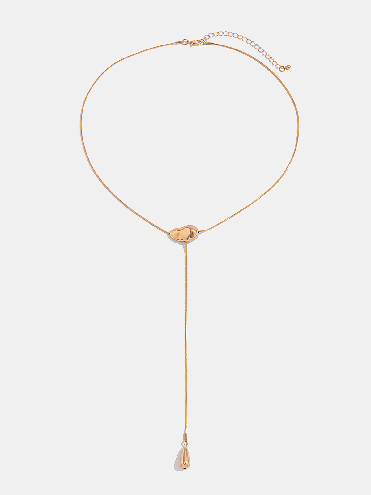 Minimalist Irregular Lariat Necklace in Sterling Silver for Women