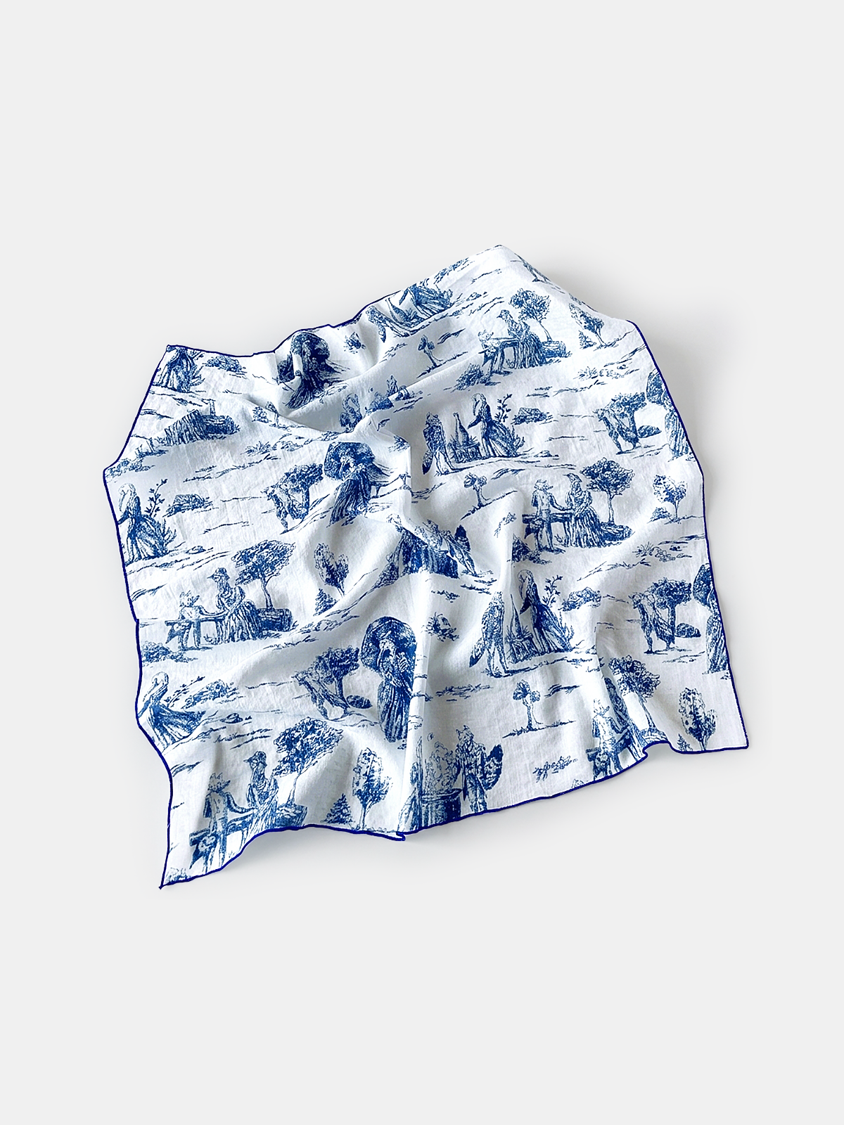 Toile Print Cotton Bandana Scarf Versatile Lightweight Accessory