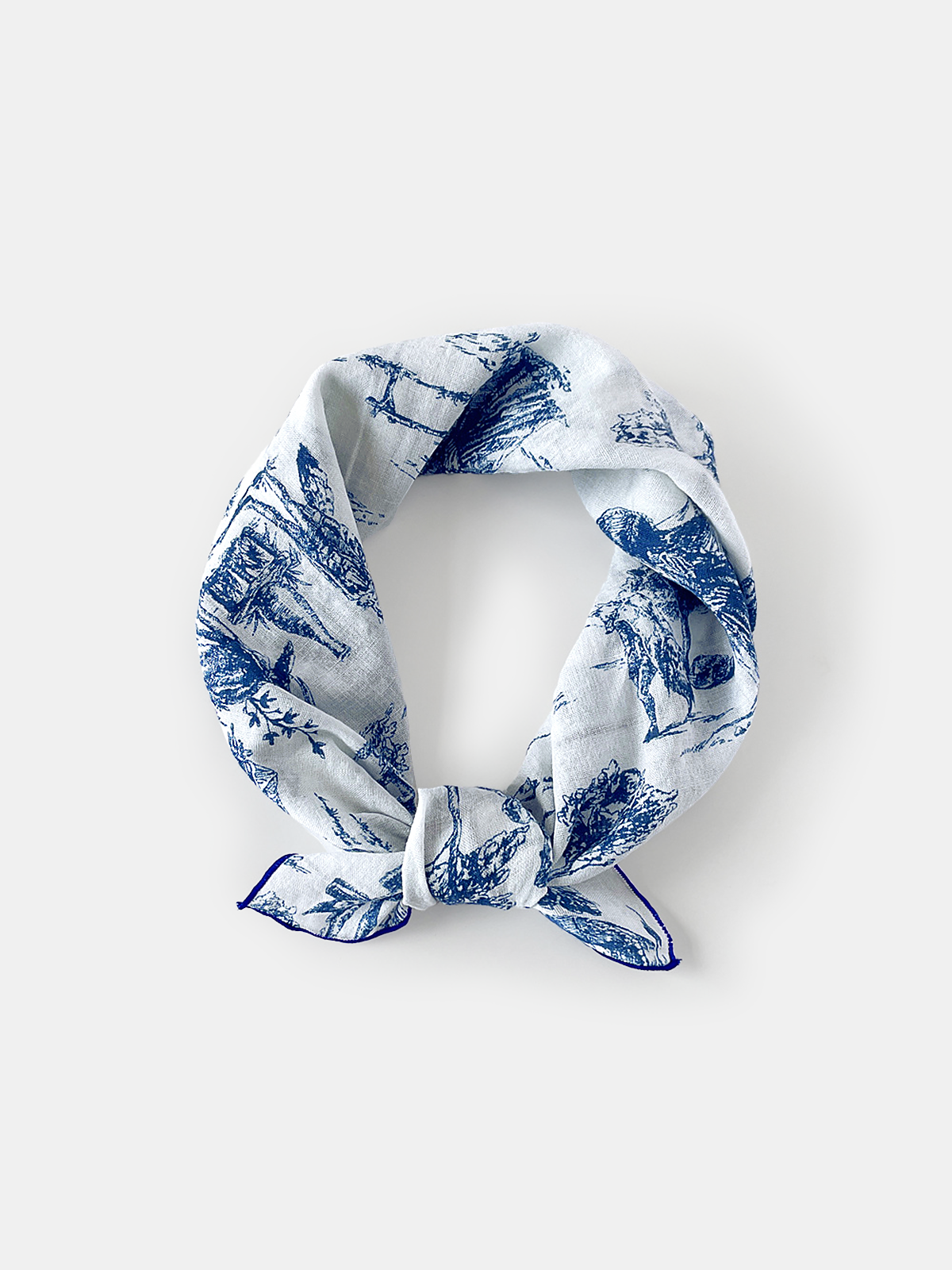 Toile Print Cotton Bandana Scarf Versatile Lightweight Accessory