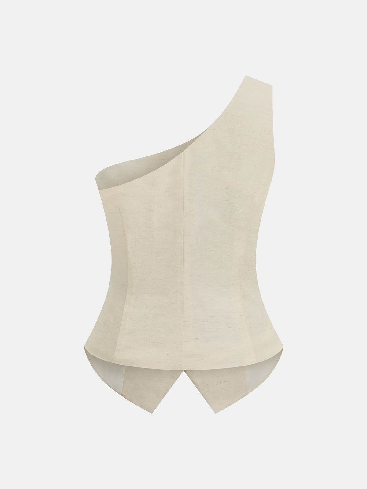One Shoulder Metal Button Vest & Pants Set with Belt Detail