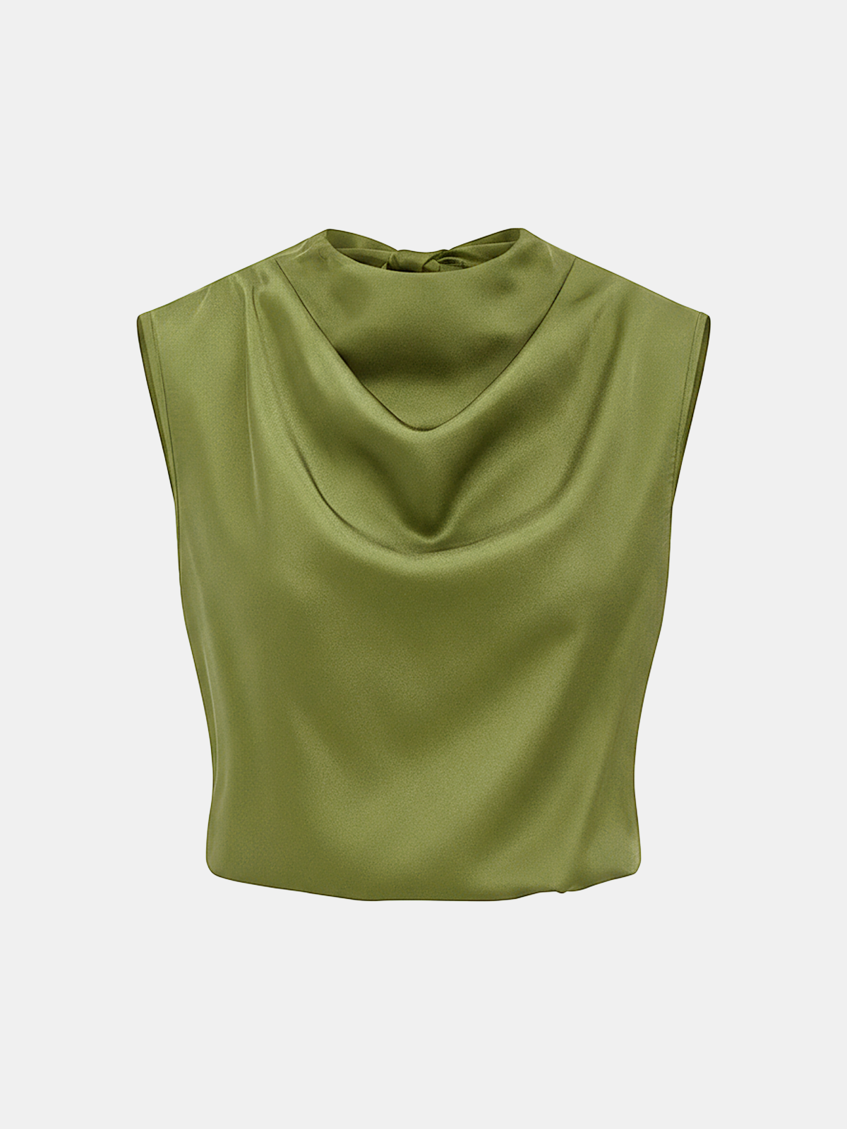 Satin Cowl-Neck Sleeveless Top for Women, Elegant Party Wear