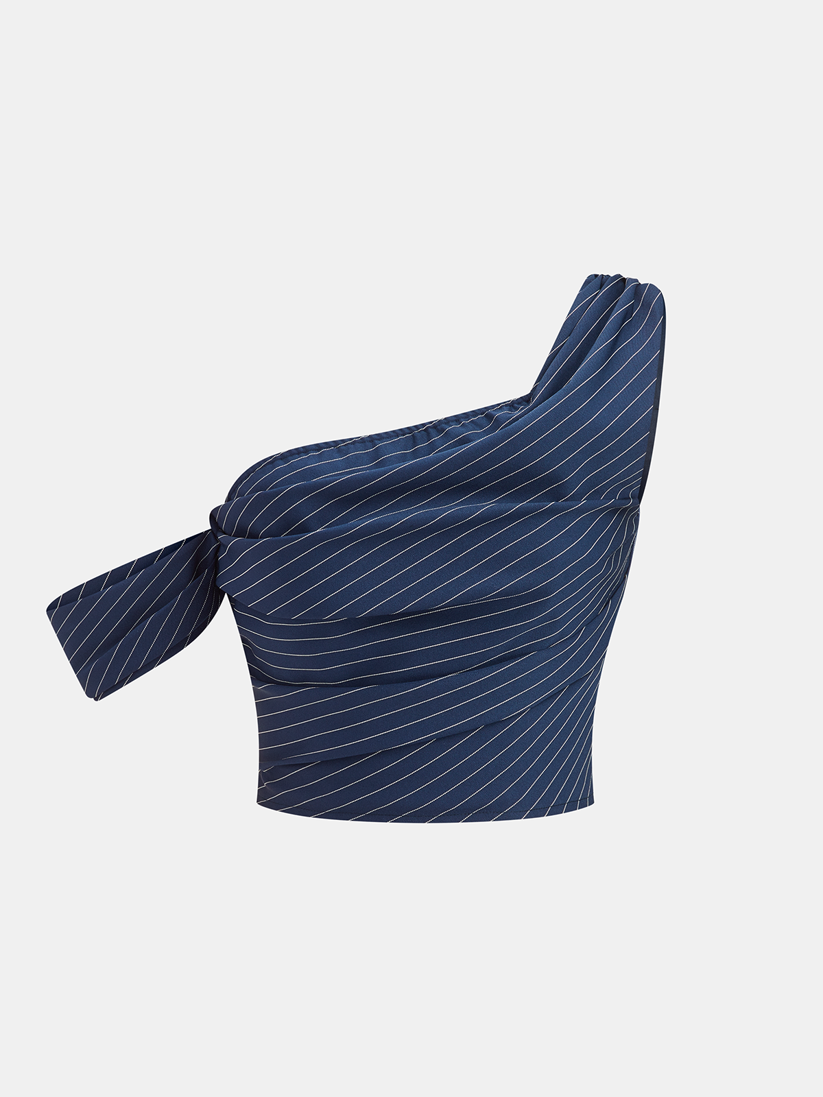 One-Shoulder Striped Top & Pants Set for Elegant Evening Wear