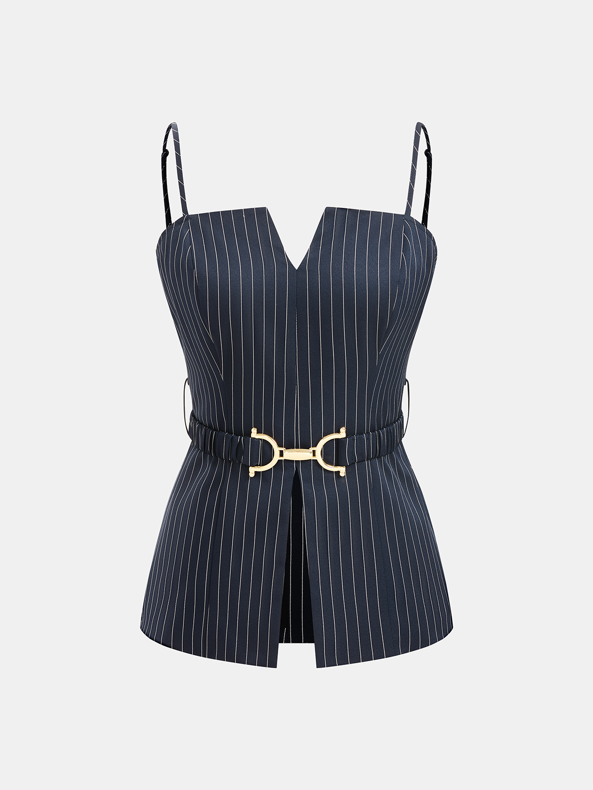 Pinstripe Cami Top & Wide Leg Pants Set for Women Casual Wear