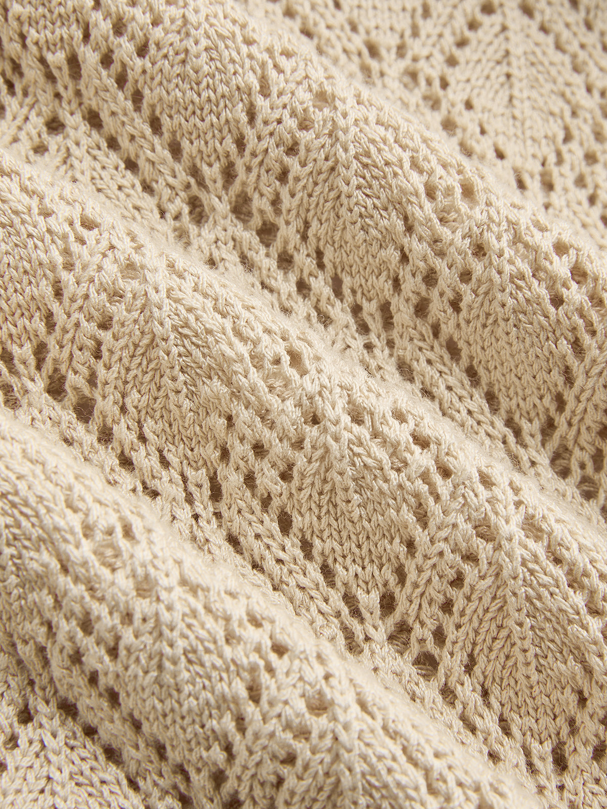 Openwork Knitted Crew Neck Vest with Casual Style Details