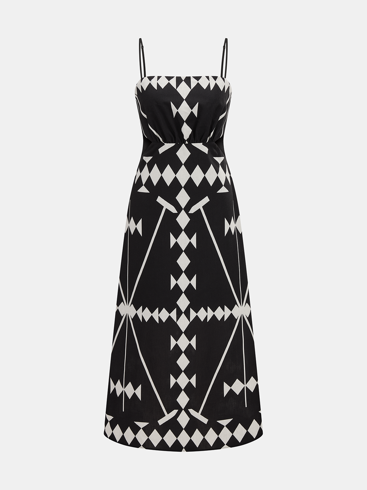 Geometric Print Cami Maxi Dress for Summer Beachwear