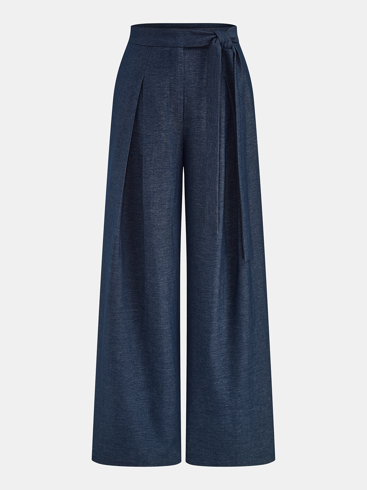 Mid-Waist Tie-Waist Wide Leg Pants for Casual and Office Wear