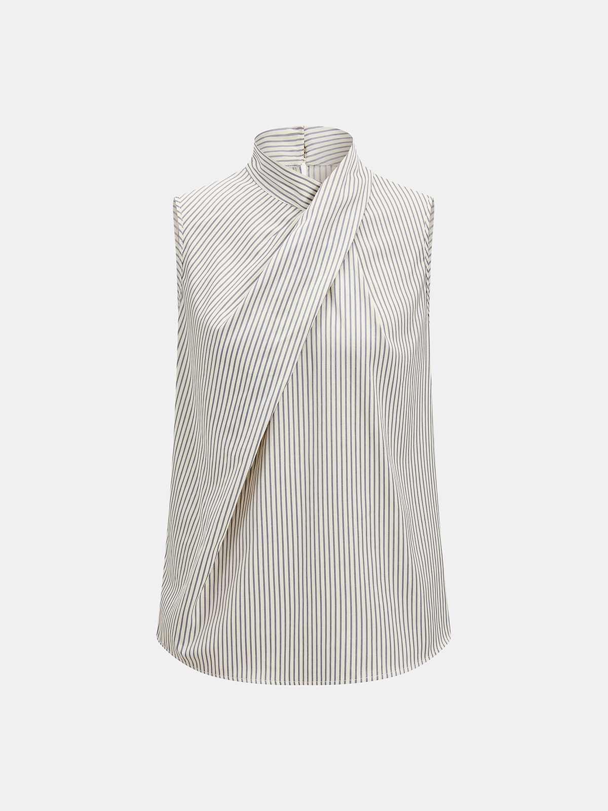 Sleeveless Striped High Neck Blouse for Women Trendy Casual Style