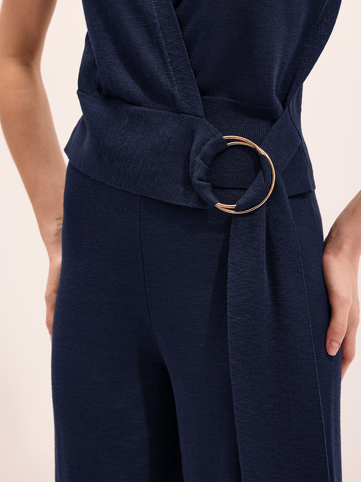 Wrap V-Neck Knit Top & Pants Set Cozy Loungewear Essentials