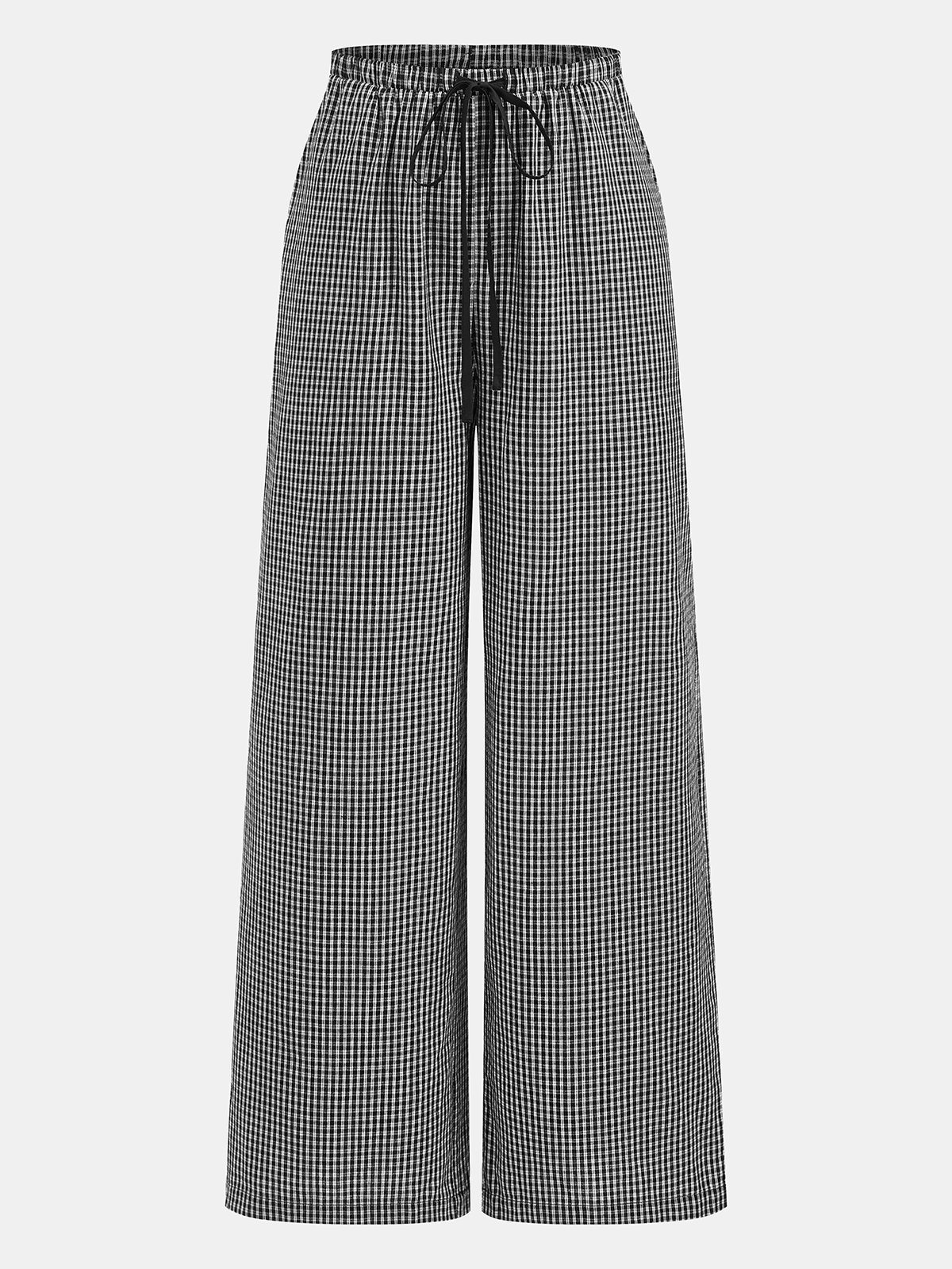 Gingham Lace-Up Sleeveless Top & Pants Set for Women Summer Outfit