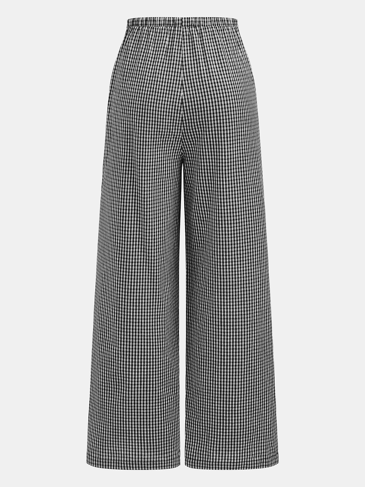 Gingham Lace-Up Sleeveless Top & Pants Set for Women Summer Outfit