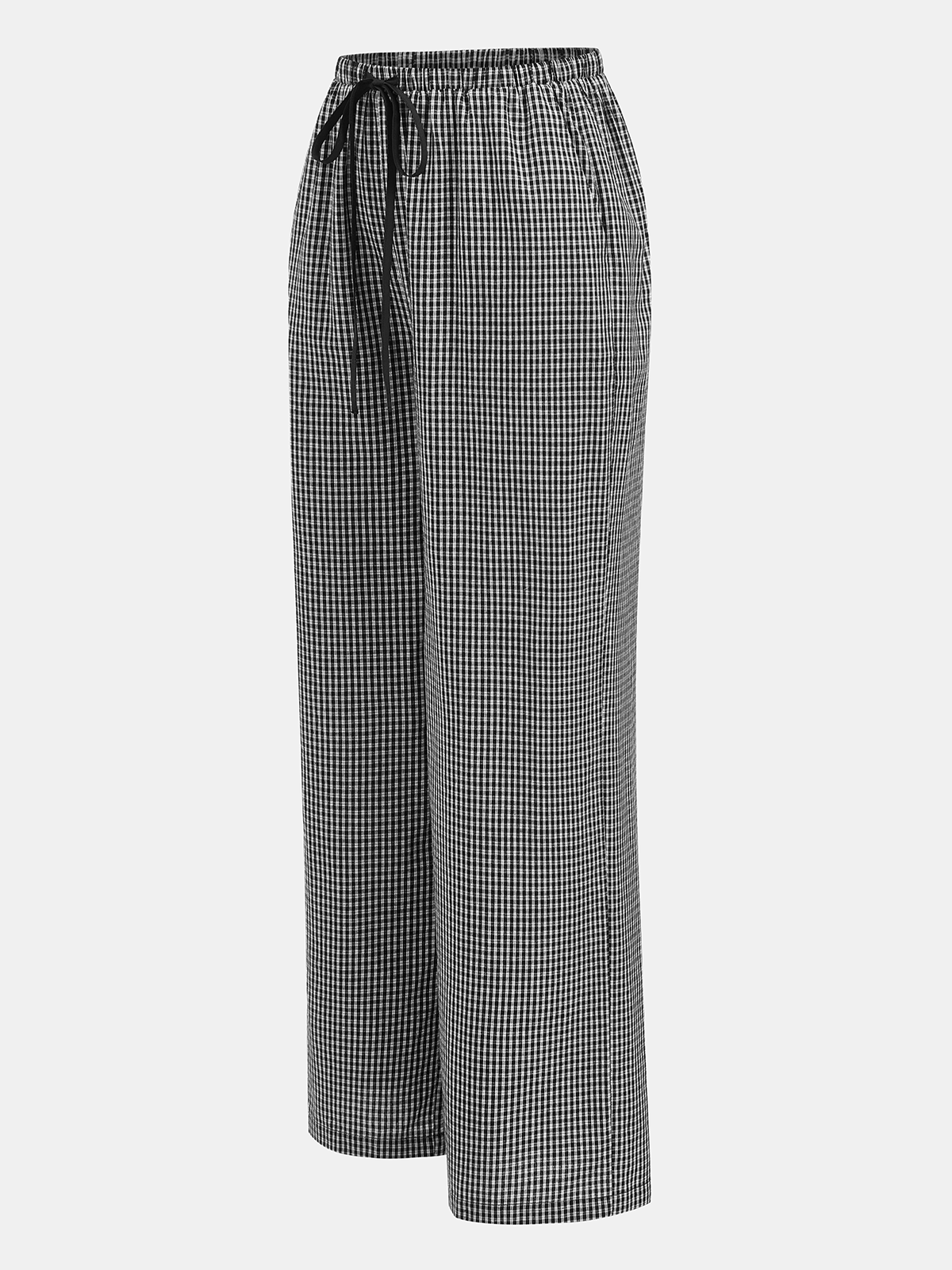 Gingham Lace-Up Sleeveless Top & Pants Set for Women Summer Outfit
