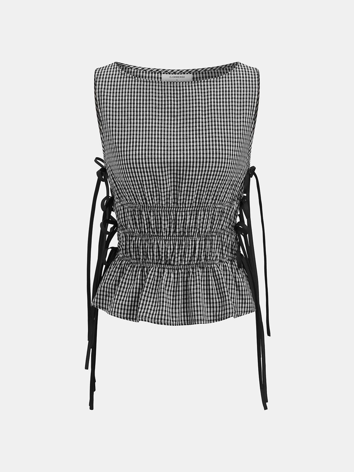 Gingham Lace-Up Sleeveless Top & Pants Set for Women Summer Outfit