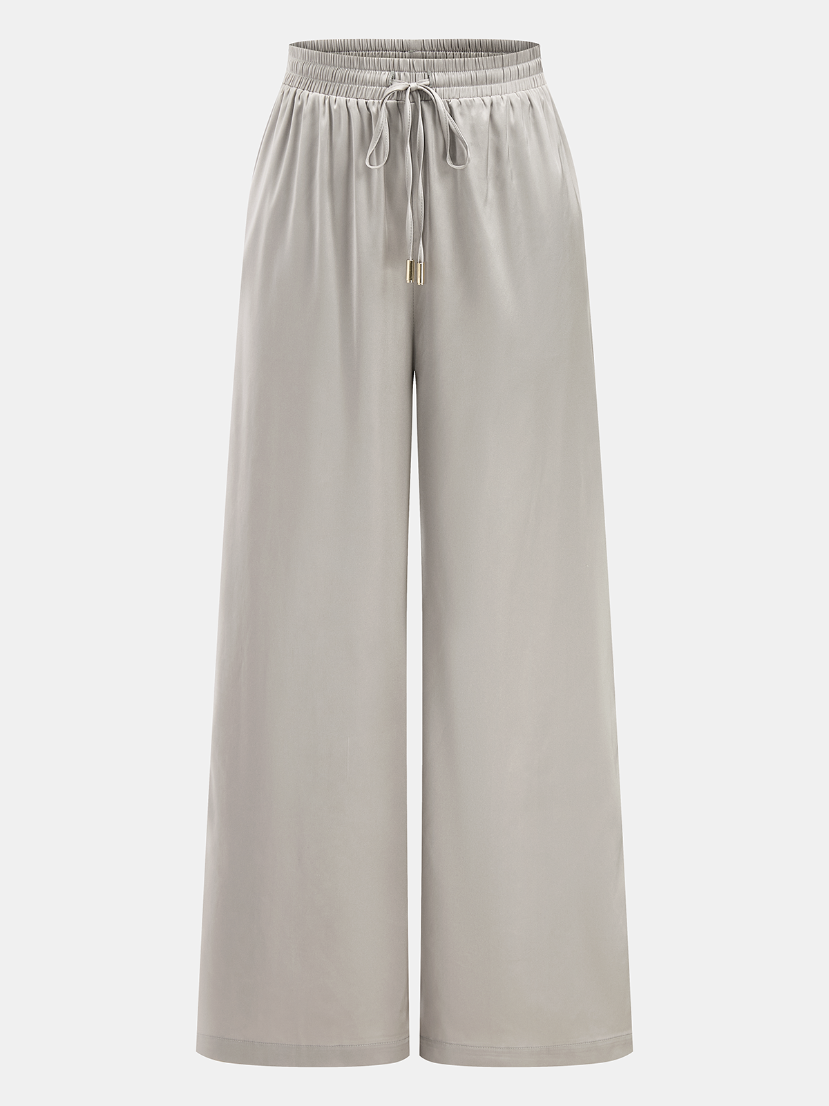 Elegant Satin One-Shoulder Top & Drawstring Pants Evening Set