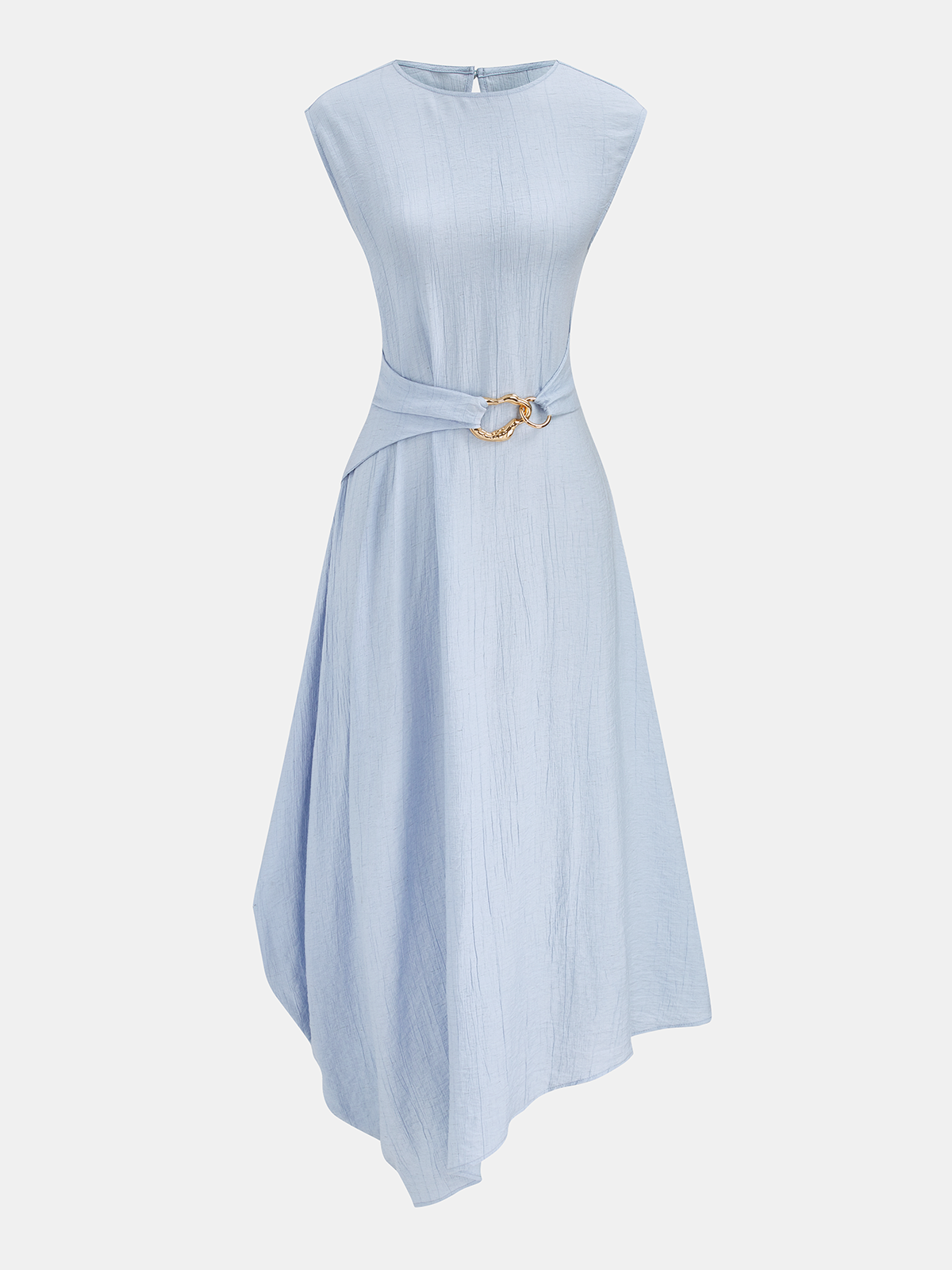 "Cotton Linen Sleeveless Asymmetrical Midi Dress for Women Summer Lightweight"