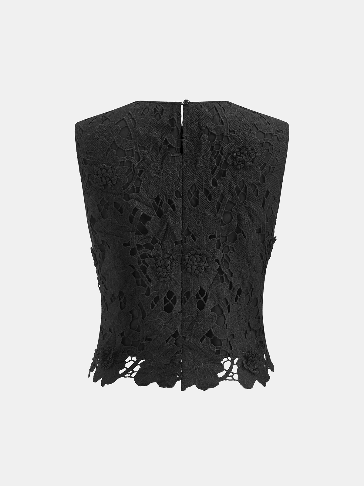 3D Floral Lace Sleeveless Crop Top for Women Summer Casual