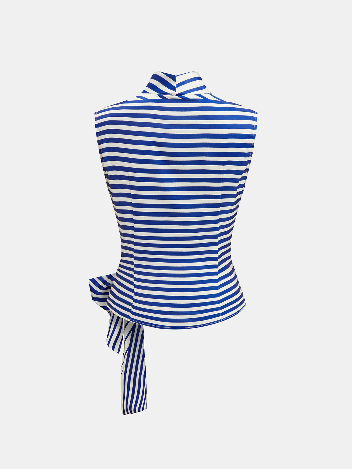 Striped Wrap Tie-Waist Tank Top with Adjustable Straps