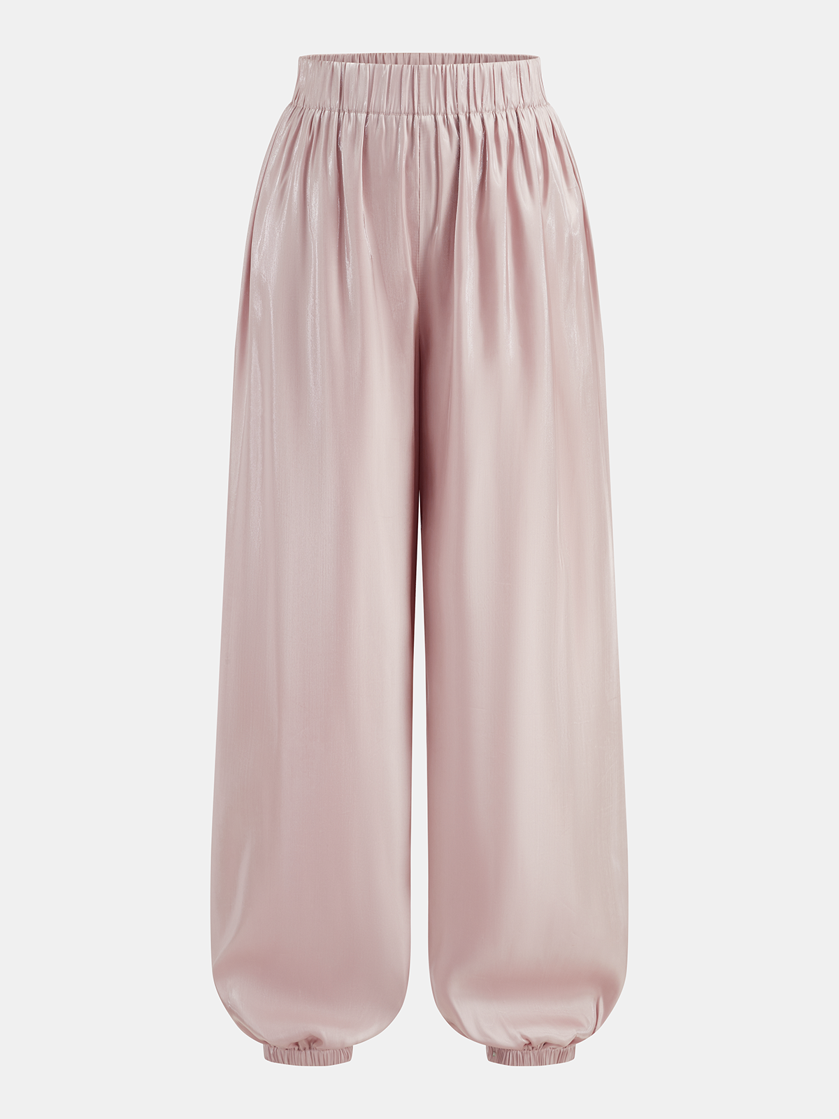Elastic Waist Shiny Lantern Pants for Women Trendy Style