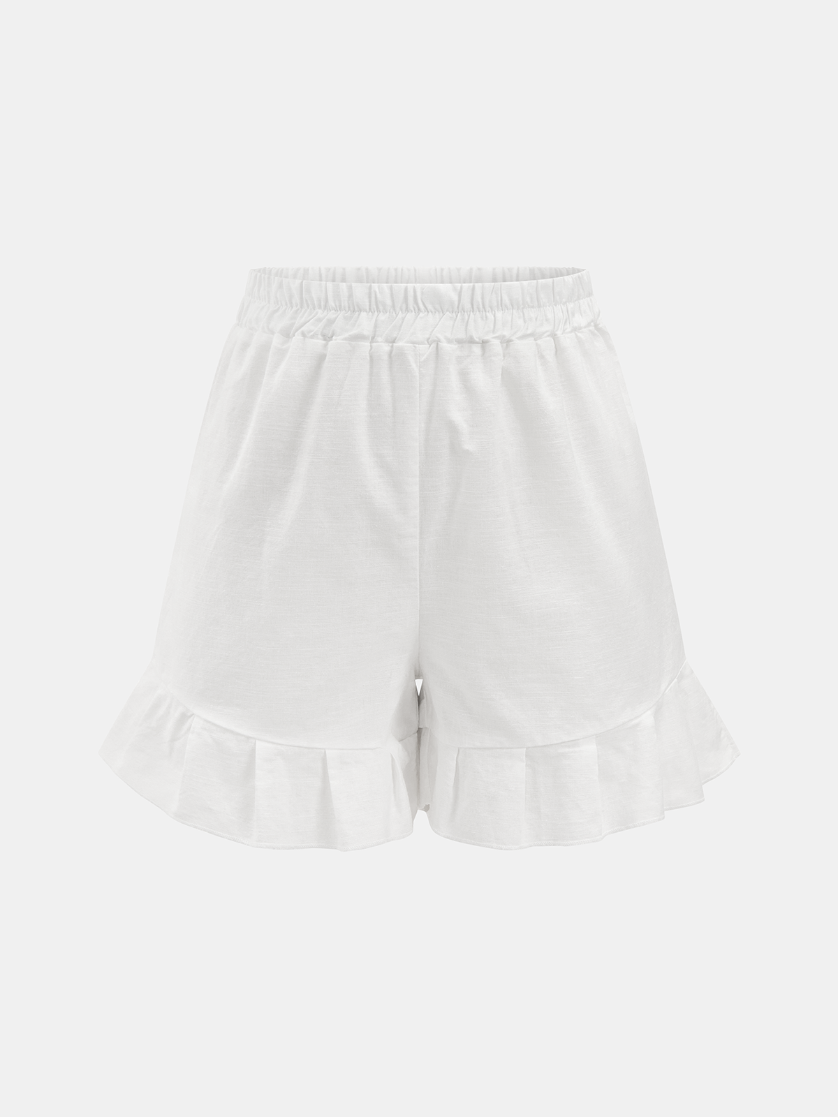Cotton Tie-Front Blouse & Ruffled Shorts Set for Women Summer Casual