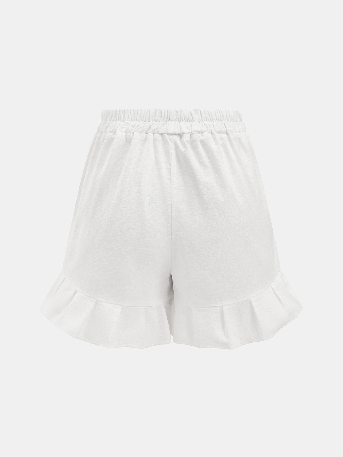 Cotton Tie-Front Blouse & Ruffled Shorts Set for Women Summer Casual