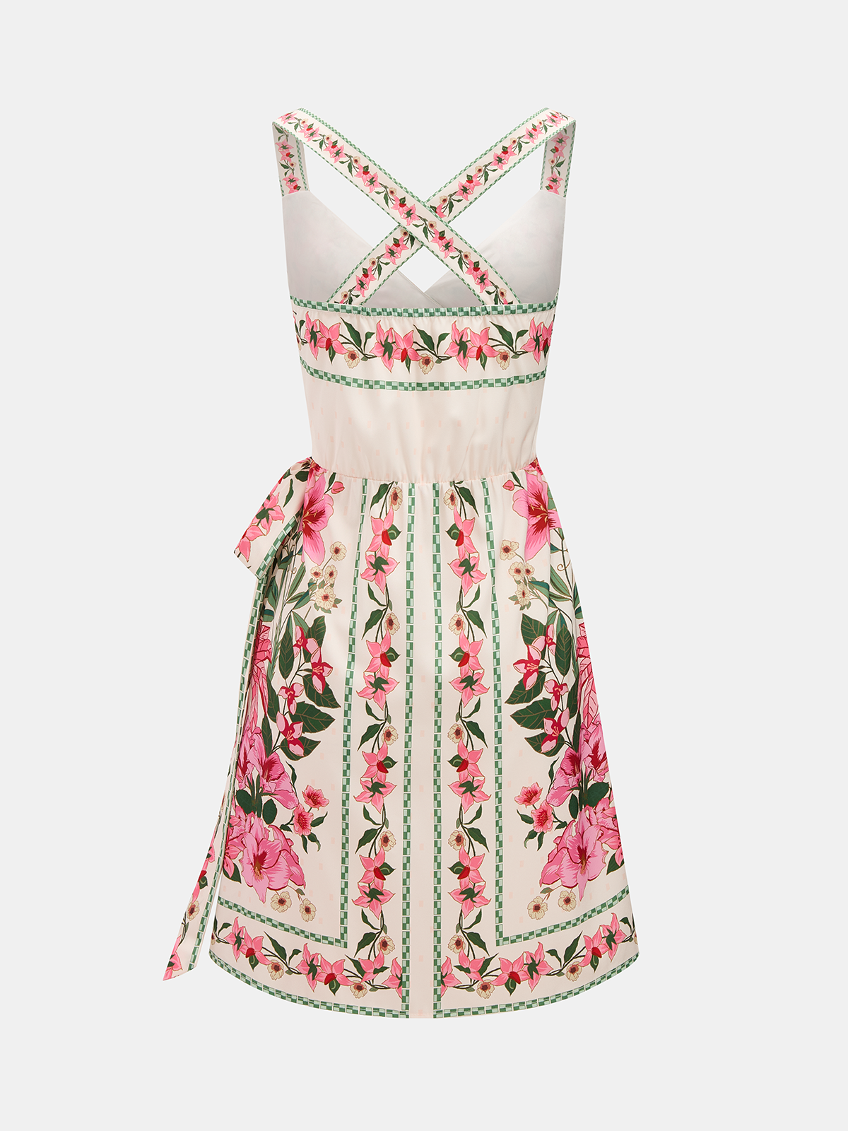 Floral Print Wrap Mini Dress in Luxurious Textured Fabric for Summer