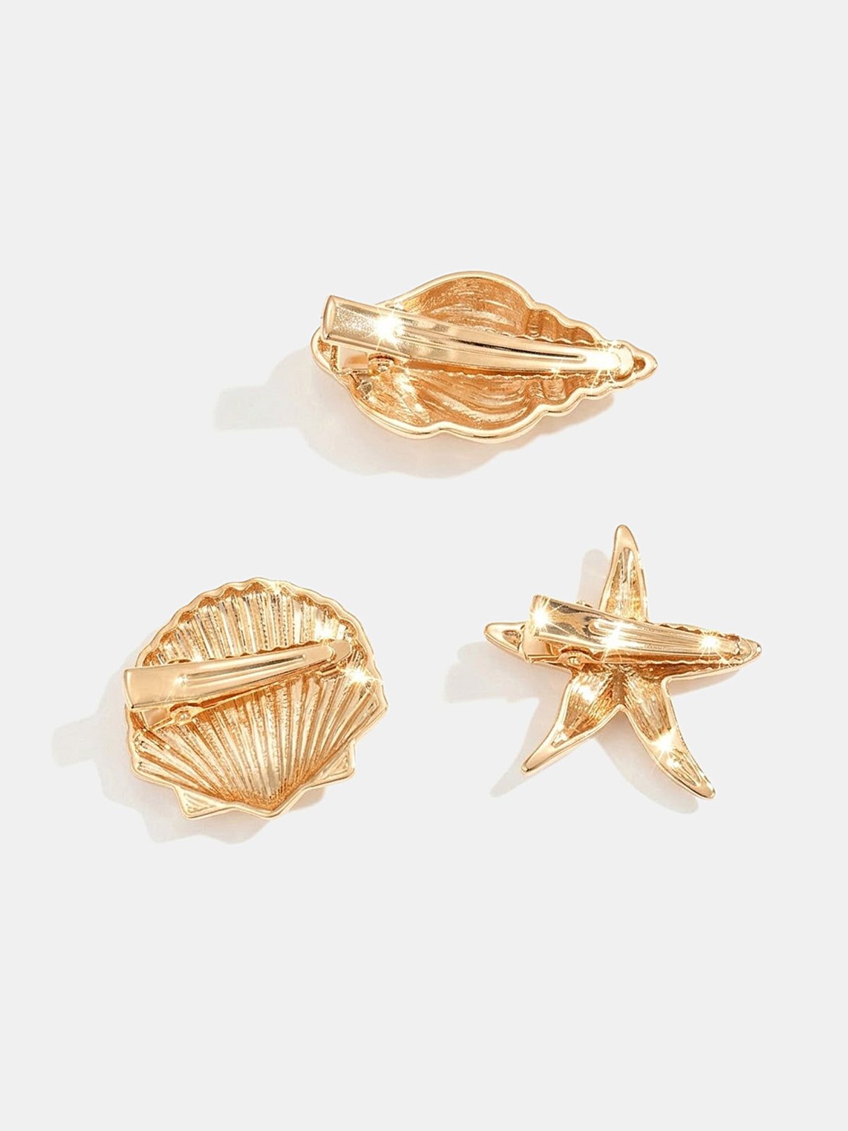 3pcs Shell Conch Starfish Hair Clips, Beach Wedding Bridal Accessories