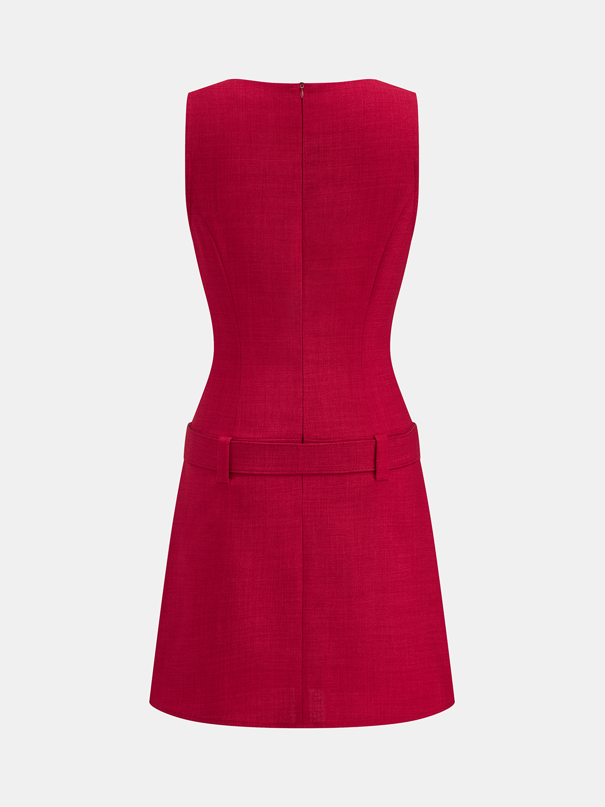 Belted V-Neck Sleeveless Mini Dress for Women, Casual Summer Style