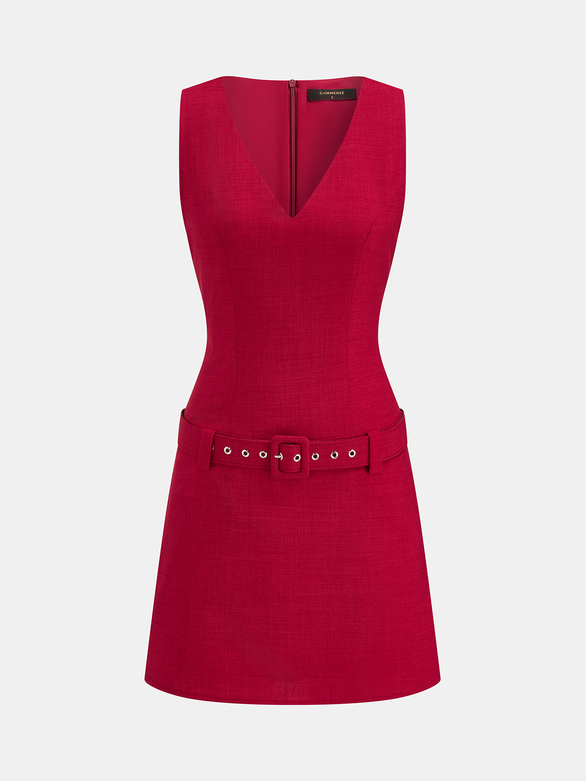 Belted V-Neck Sleeveless Mini Dress for Women, Casual Summer Style