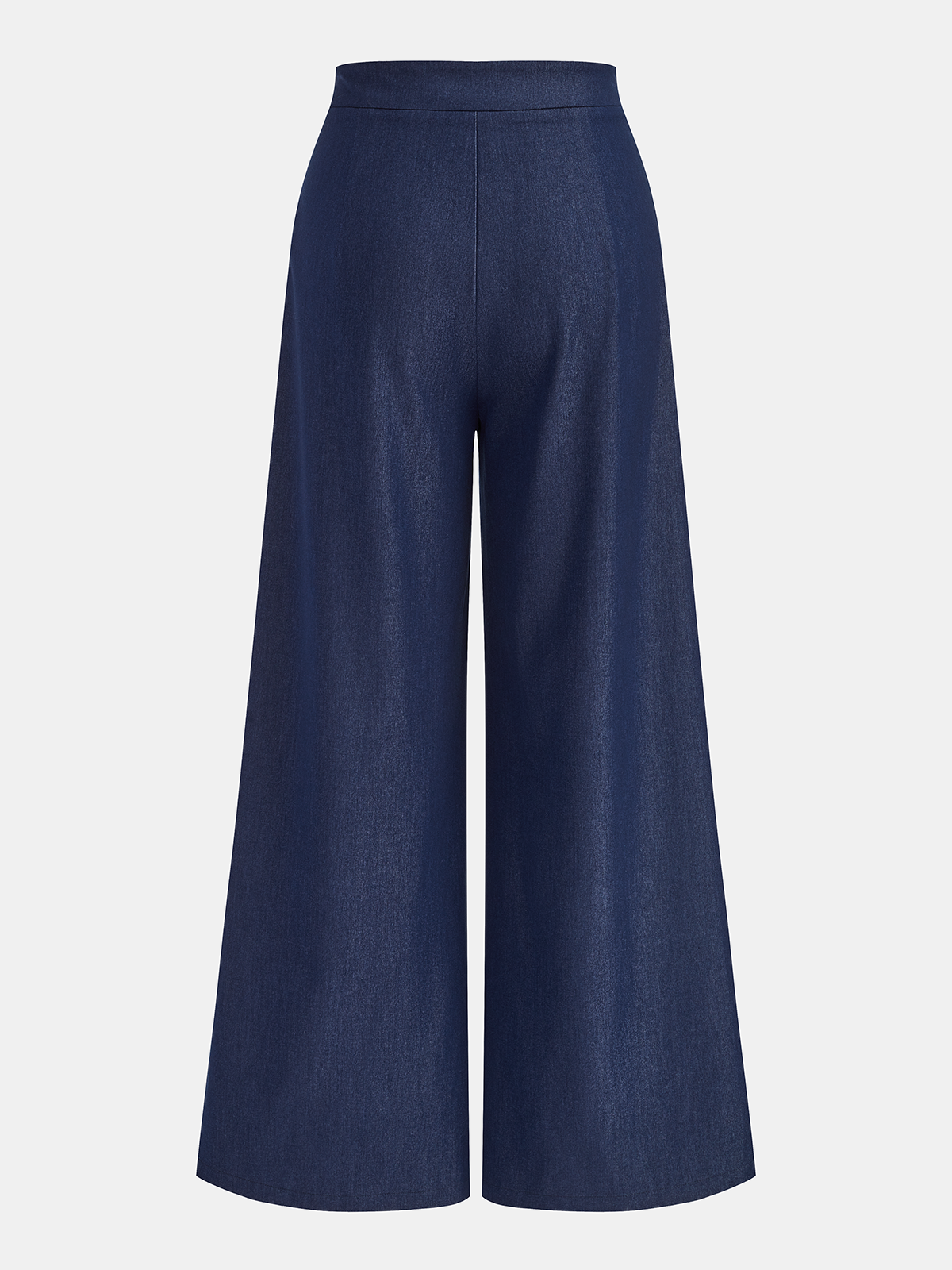 Buckle-Waist Overlap Wide Leg Pants Comfortable High Waist Fit