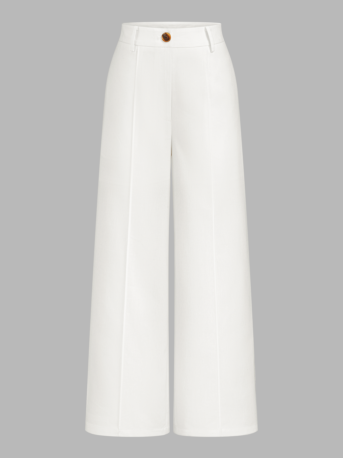 Linen Blend Mid-Waist Wide Leg Pants for Women Comfort Fit